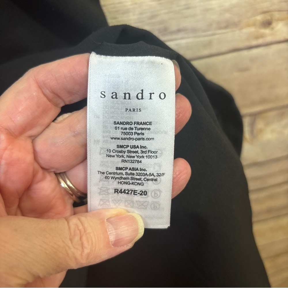Sandro Paris SS21 radical dress black fit and flare lbd little black dress Small - Picture 6 of 10